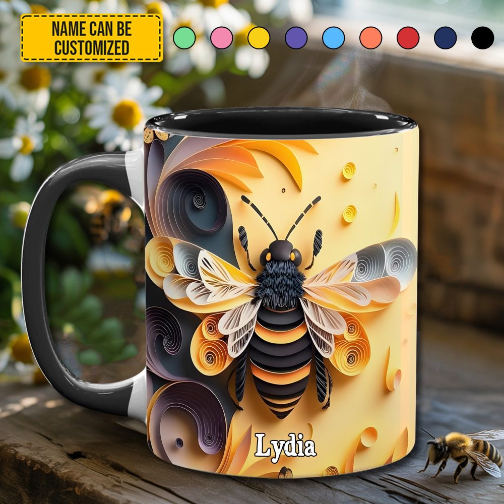 Love Bee - Personalized Bee Accent Mug - Image 4