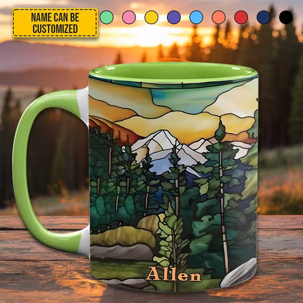 Personalized Mountains Accent Mug