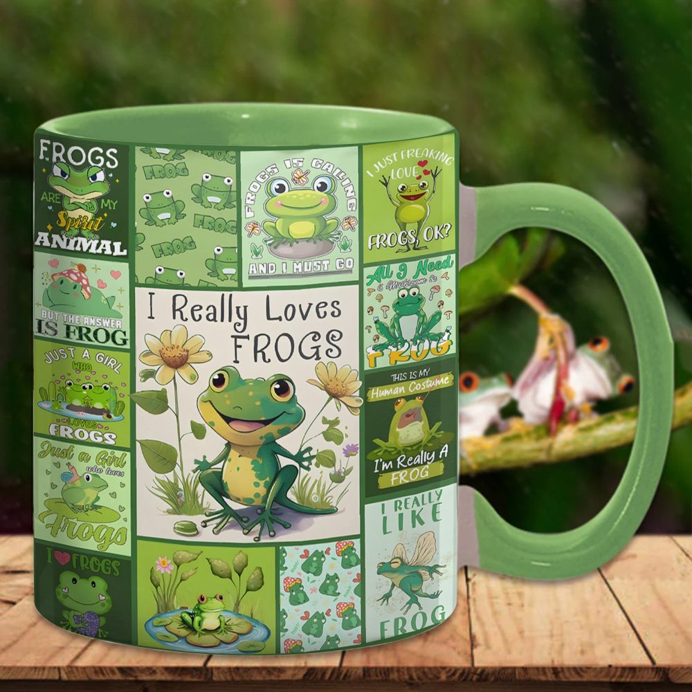 I Really Love Frogs - Cute Frog Accent Mug - Image 11