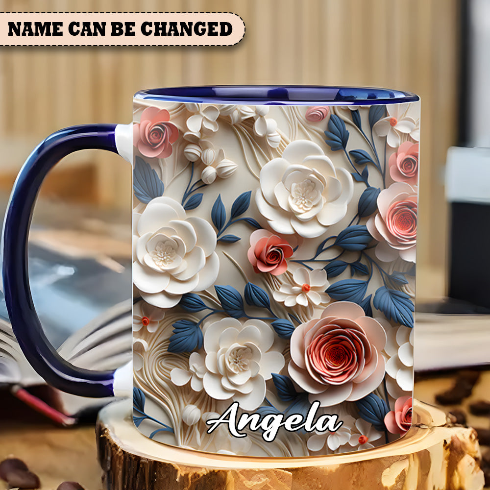 Beautiful Flowers - Personalized Accent Mug - Image 2