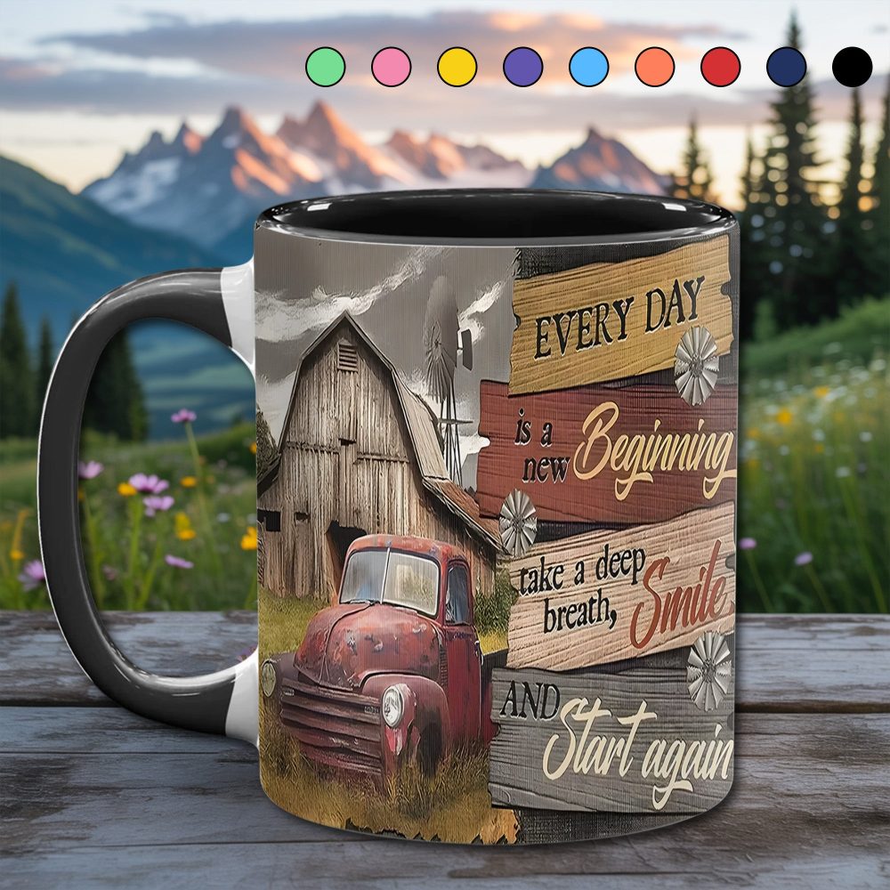 Everyday Is A New Beginning - Country Truck Accent Mug - Image 11