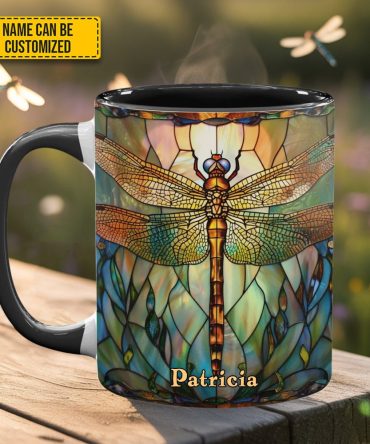 Dragonfly Dreams - Personalized Dragonfly Accent Mug