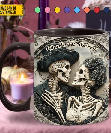 Skull Couple - Personalized Skull Accent Mug