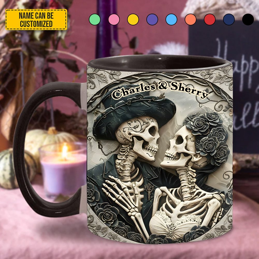 Skull Couple - Personalized Skull Accent Mug
