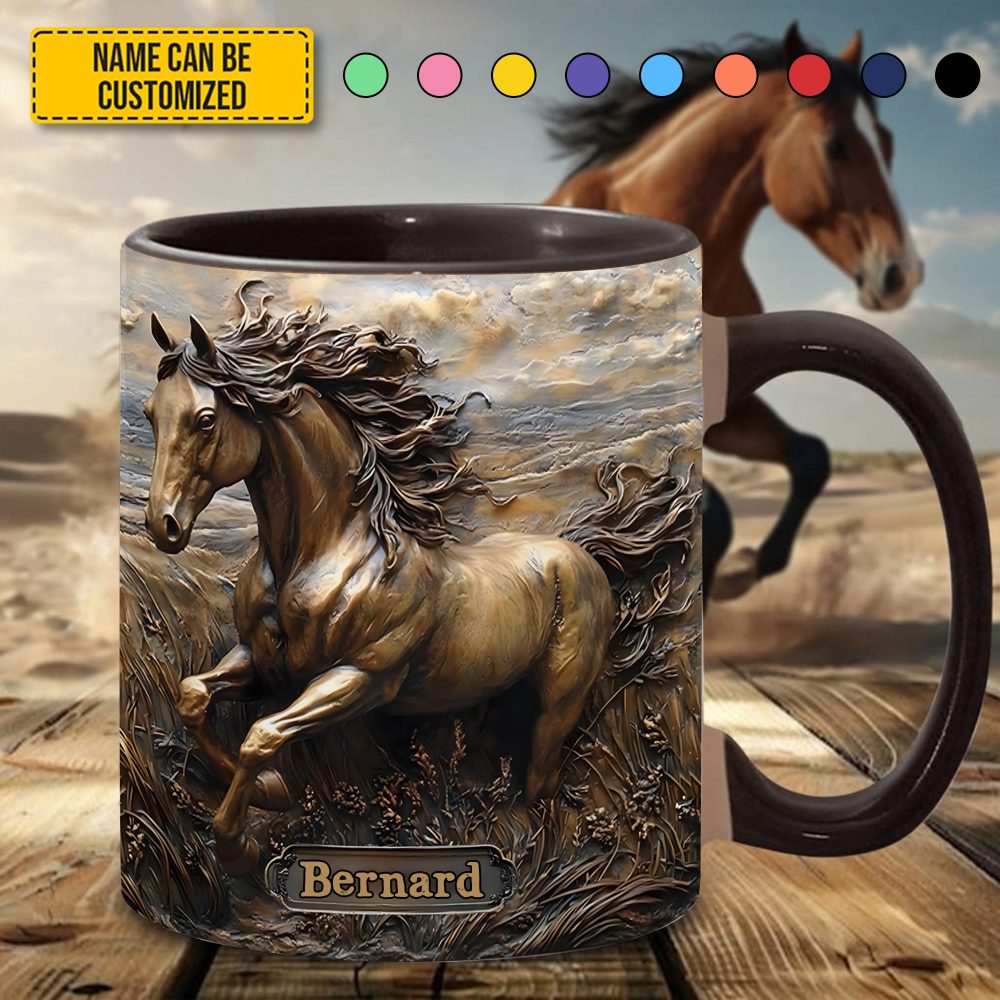 Rustic Horse - Personalized Horse Accent Mug