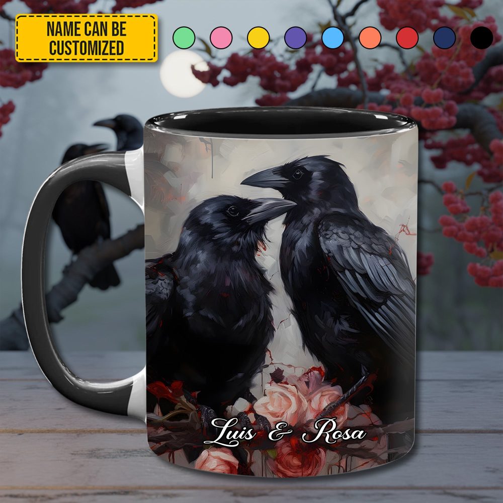 Raven Love – Personalized Couple Accent Mug - Image 2