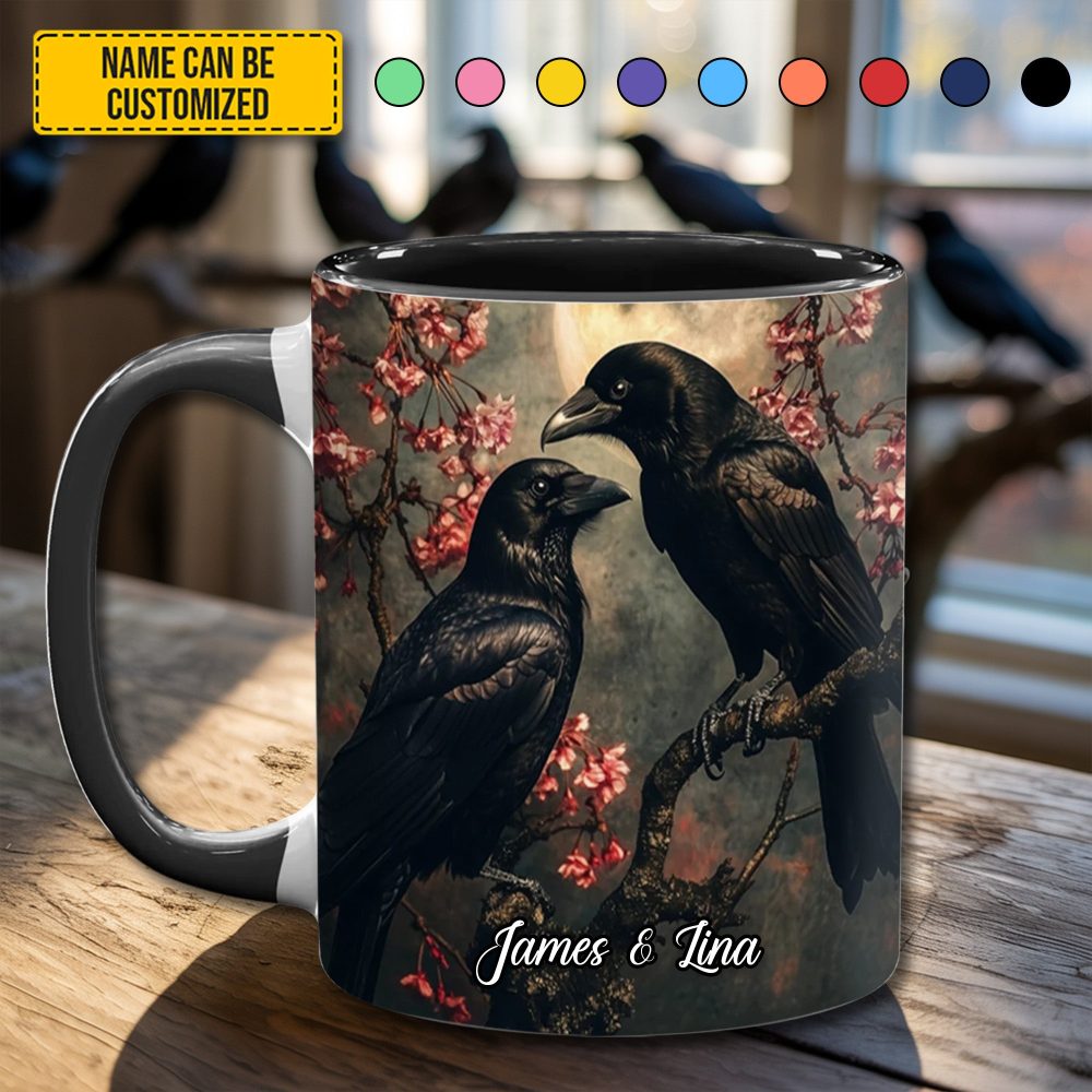 Personalized Raven Couple Accent Mug - Image 7