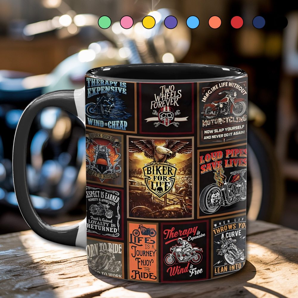 Vintage Biker Collection Accent Mug - Image 11