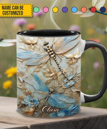 Dragonflies Accent Mug - Personalized Accent Mug