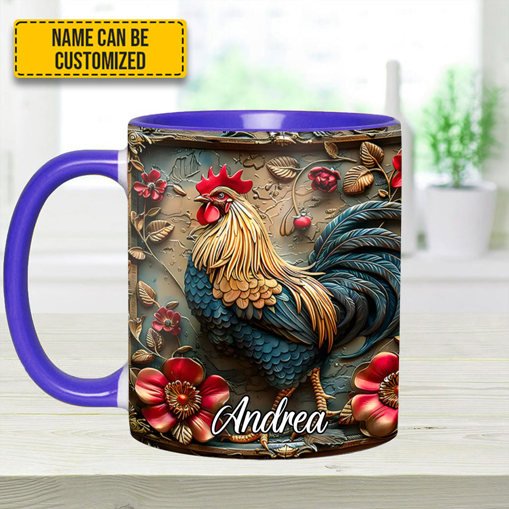 Vintage Rooster – Personalized Chicken Accent Mug - Image 14