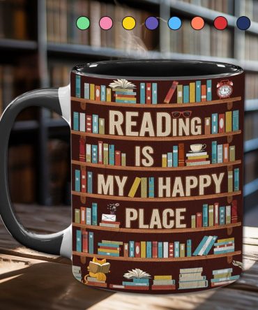 Reading Is My Happy Place - Book Accent Mug