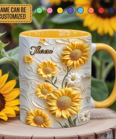 Beautiful Sunflower - Personalized Accent Mug