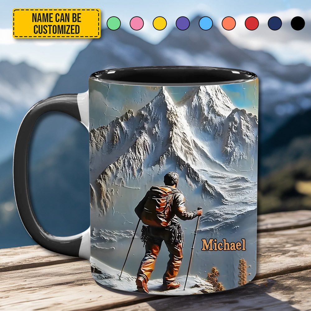 King Of The Climb – Personalized Accent Mug - Image 3