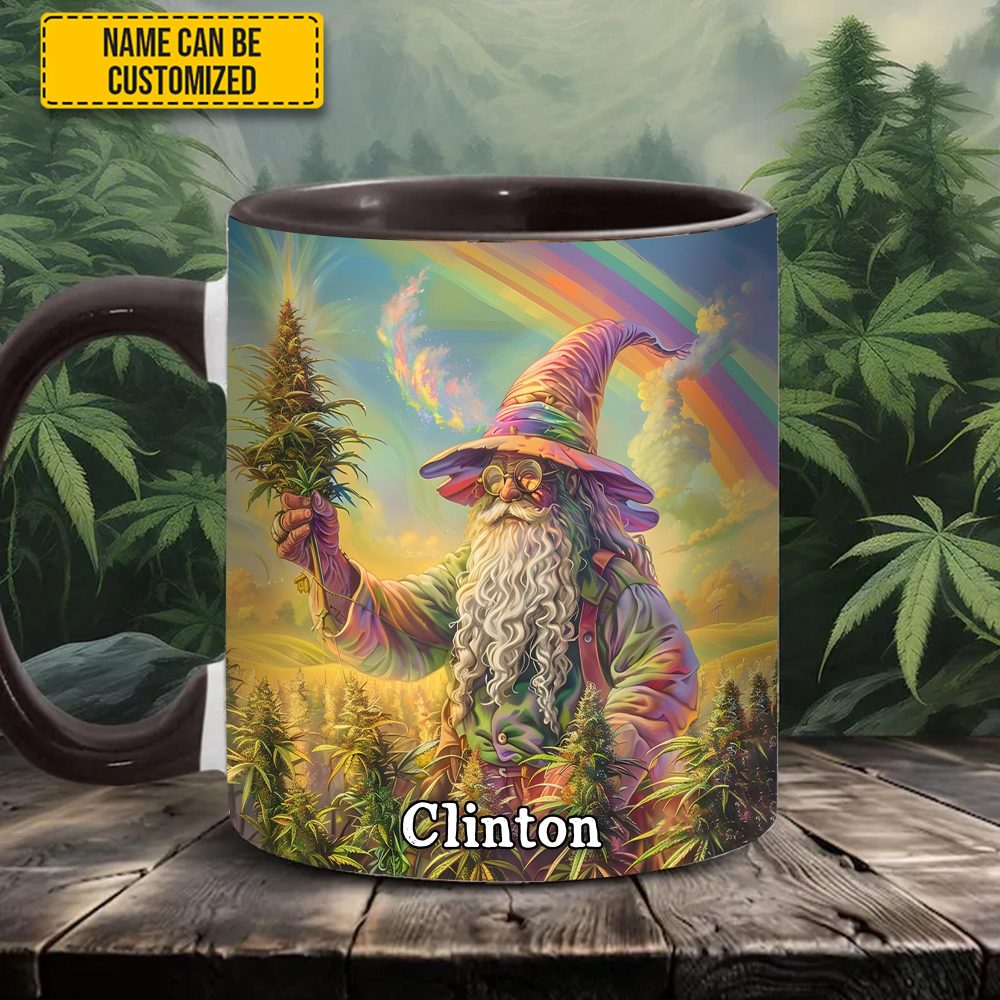 Personalized Whimsical Wizard Weed Accent Mug - Image 2