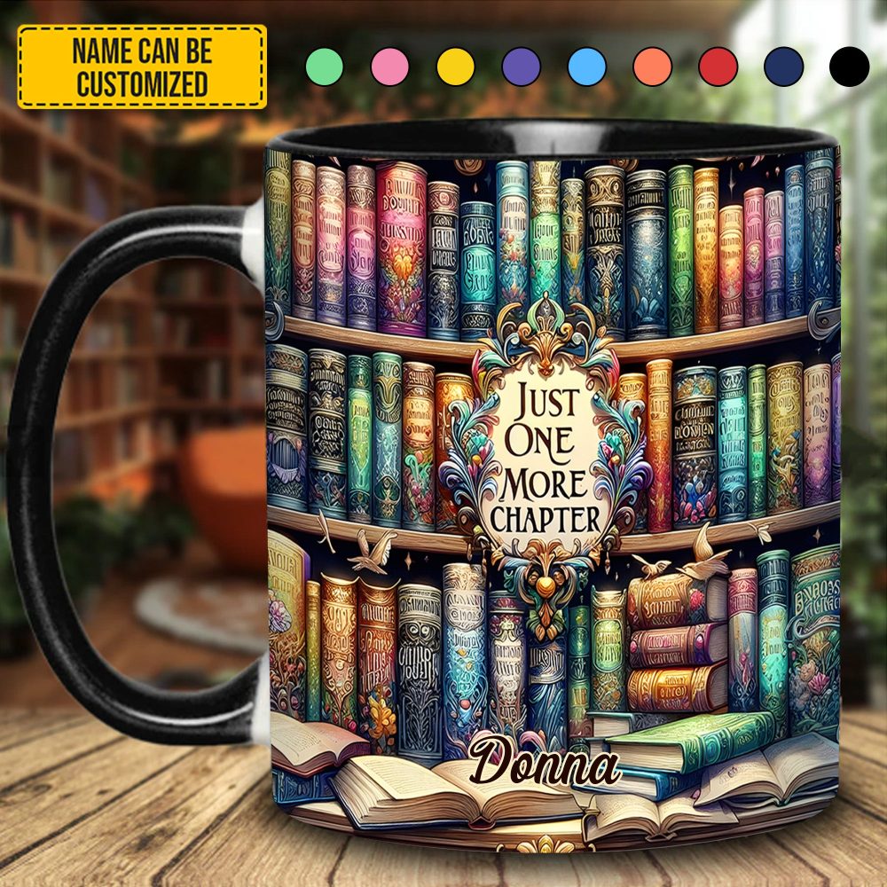 Just One More Chapter - Personalized Book Accent Mug - Image 2