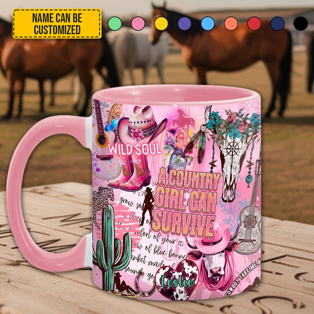 Country Girl - Personalized Accent Mug
