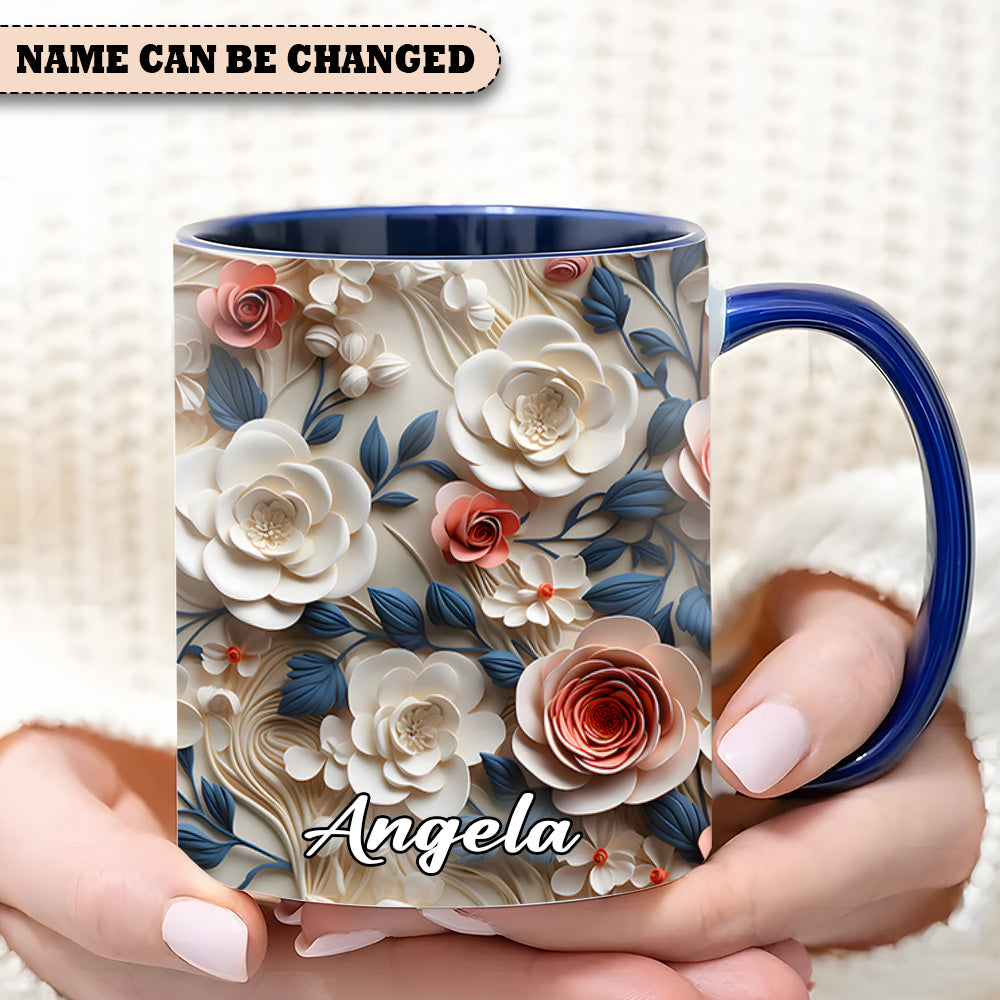 Beautiful Flowers - Personalized Accent Mug - Image 4