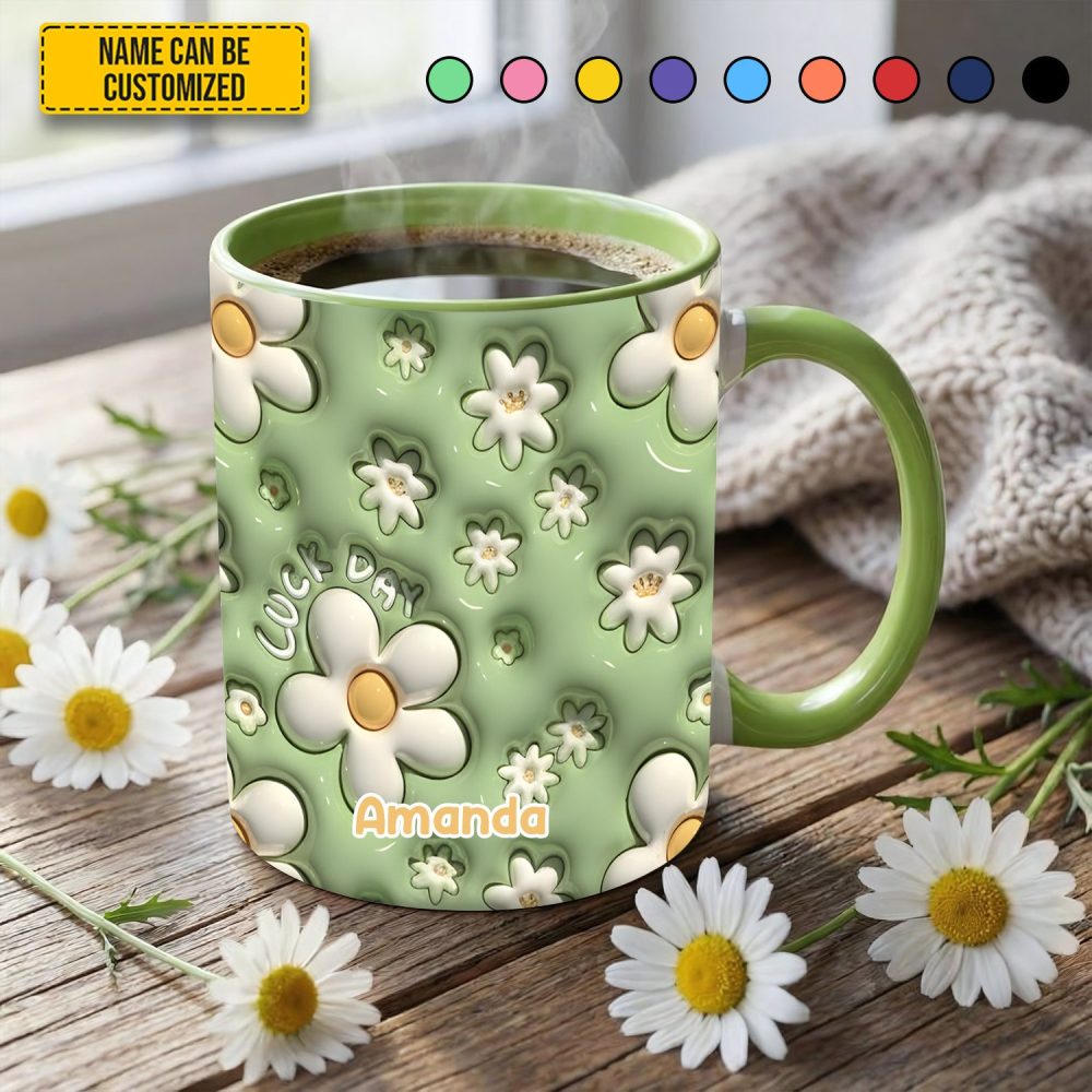 Daisy Flower - Personalized Flower Accent Mug - Image 2