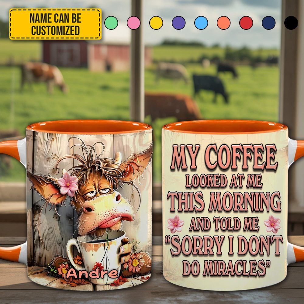 Cow Funny Accent Mug - Personalized Accent Mug - Image 2