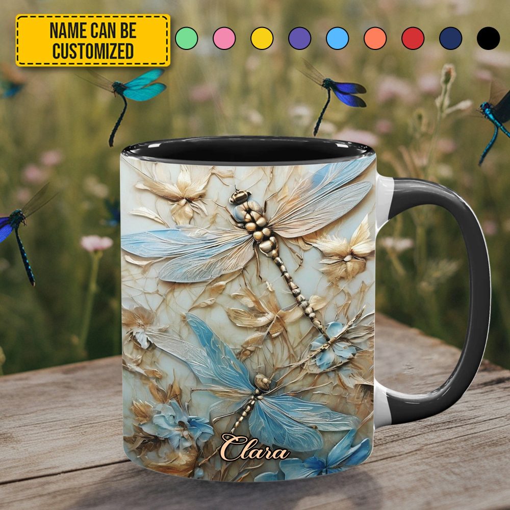 Dragonflies Accent Mug - Personalized Accent Mug - Image 2