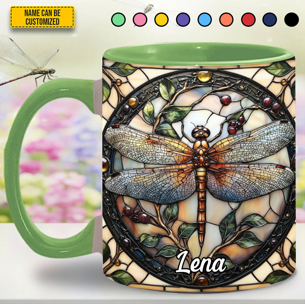 Dragonflies Lover - Personalized Dragonflies Accent Mug - Image 4