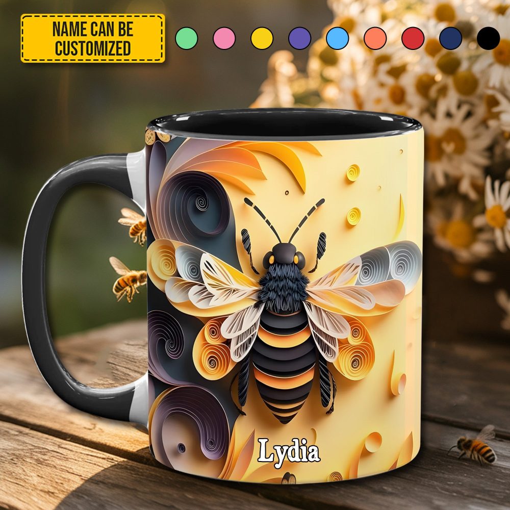 Love Bee - Personalized Bee Accent Mug - Image 5