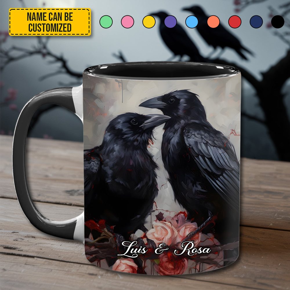 Raven Love – Personalized Couple Accent Mug