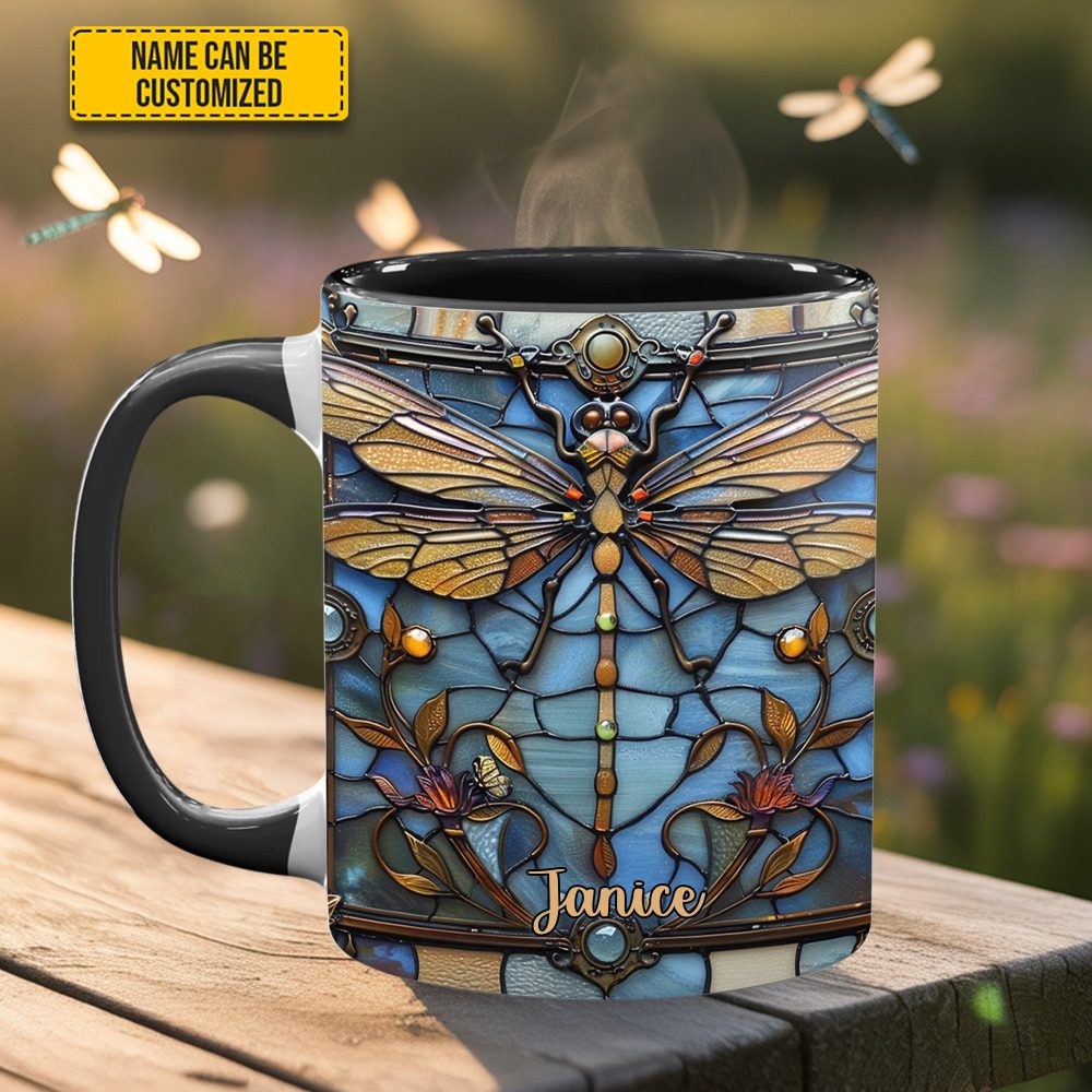 Love Dragonfly - Personalized Dragonfly Accent Mug - Image 11