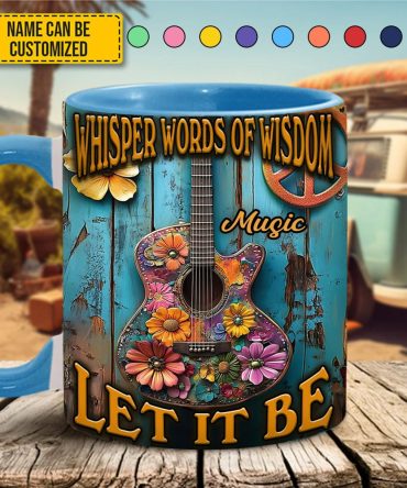 Whisper Words Of Wisdom - Personalized Guitar Accent Mug