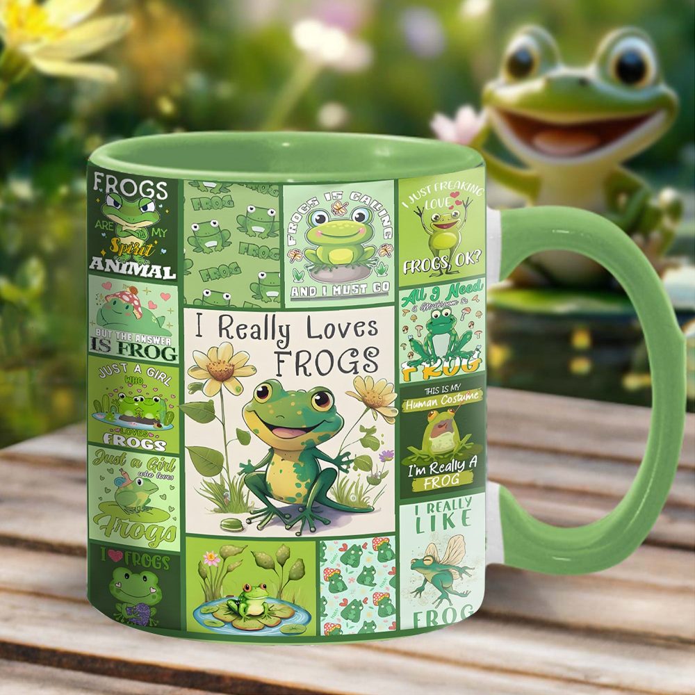 I Really Love Frogs - Cute Frog Accent Mug