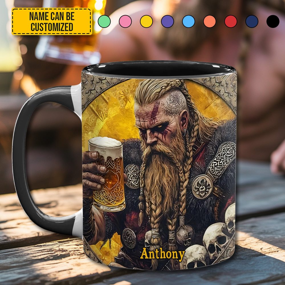 Skål, Warrior – Personalized Viking Beer Accent Mug - Image 4
