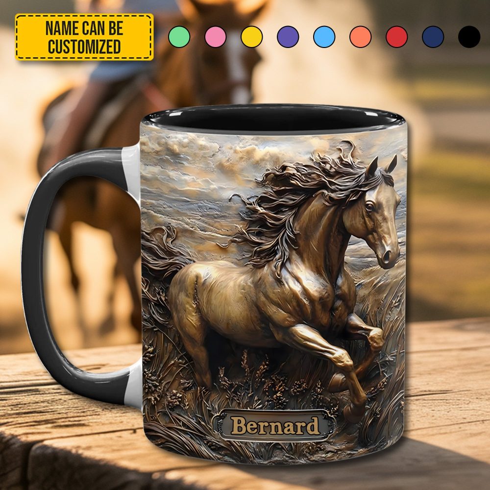 Rustic Horse - Personalized Horse Accent Mug - Image 2