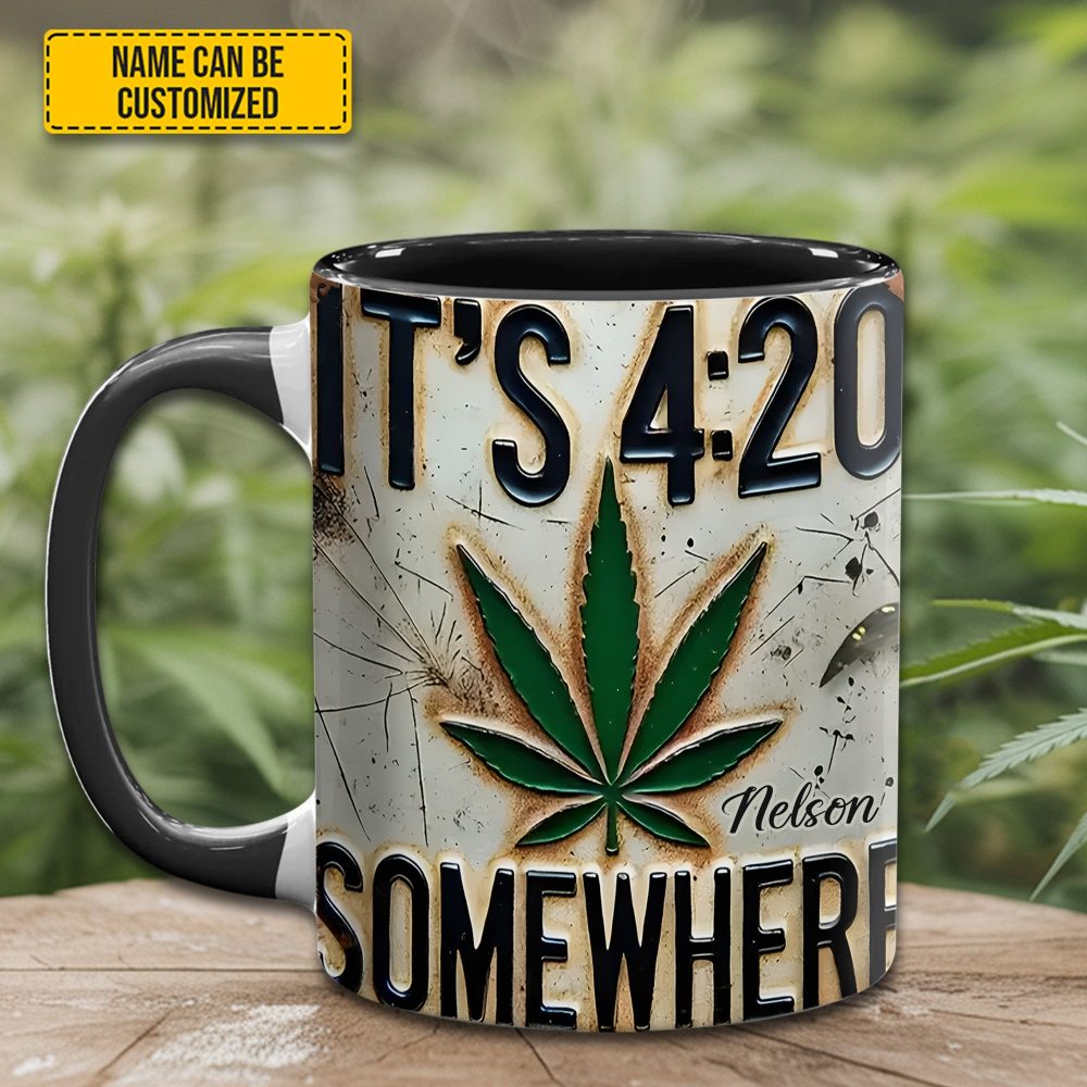 It'S 4:20 Somewhere - Personalized Weed Accent Mug - Image 4
