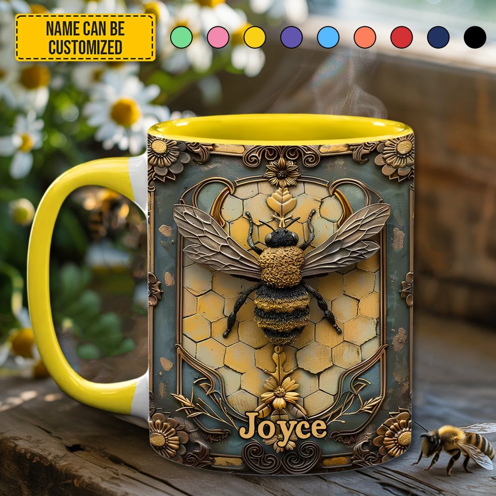 Personalized Honey Bee Accent Mug - Image 3