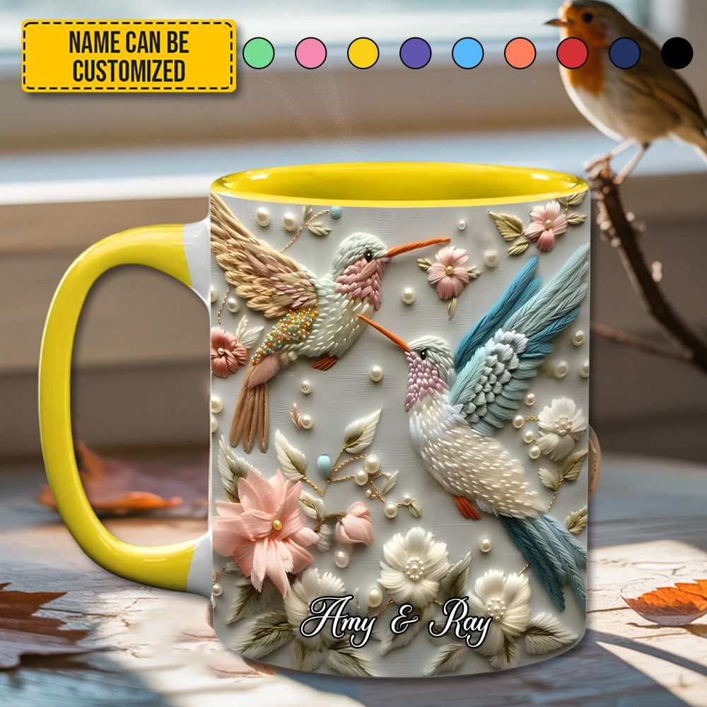 Couple Hummingbird - Personalized Accent Mug - Image 2