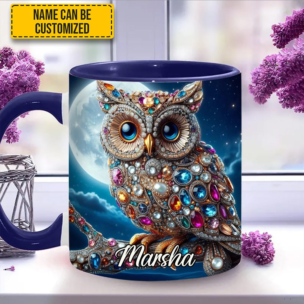 Dark Owl - Personalized Owl Accent Mug