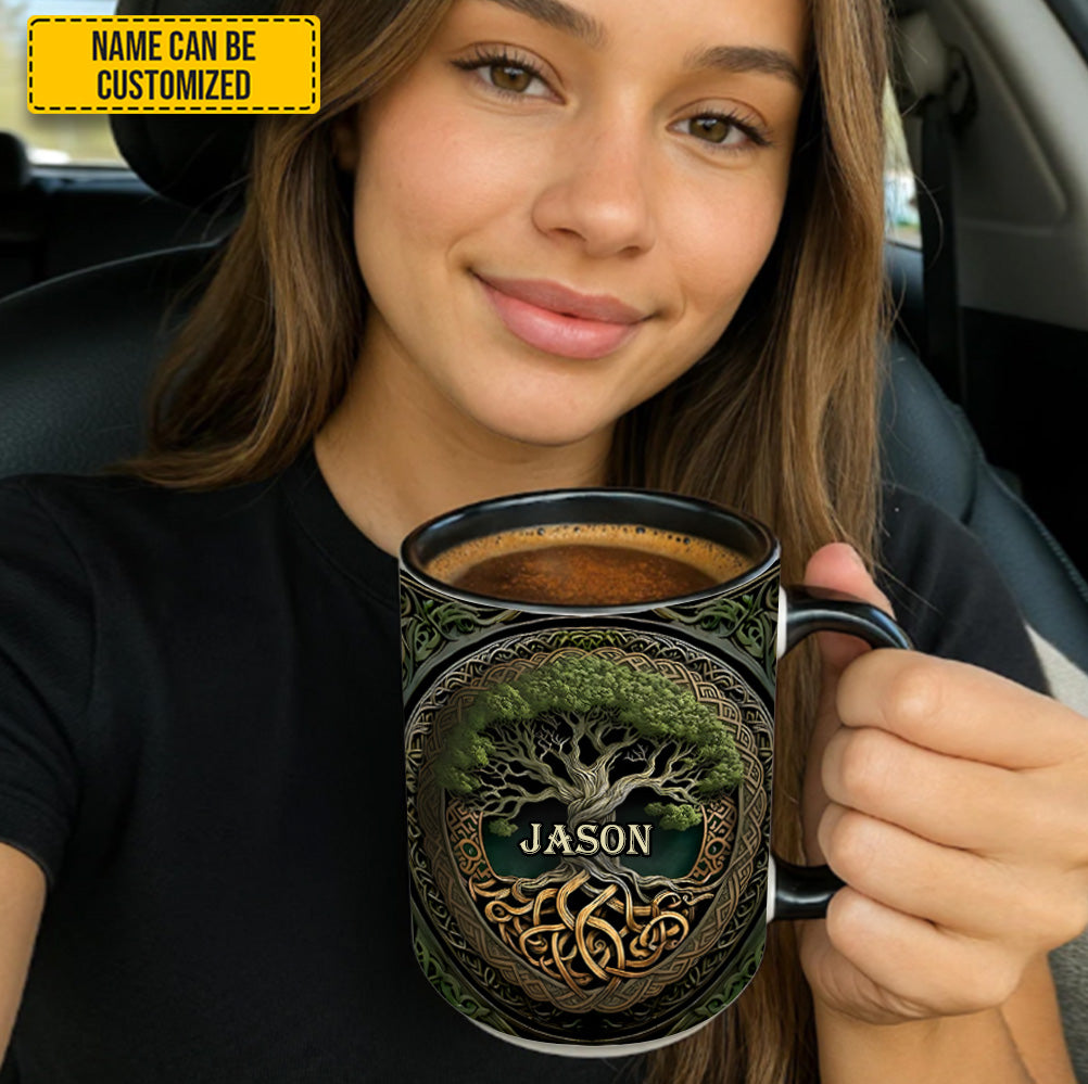 Personalized Celtic Tree Of Life Accent Mug - Image 3