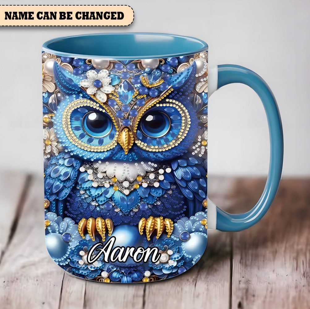 Sparkle Owl - Personalized Owl Accent Mug - Image 12