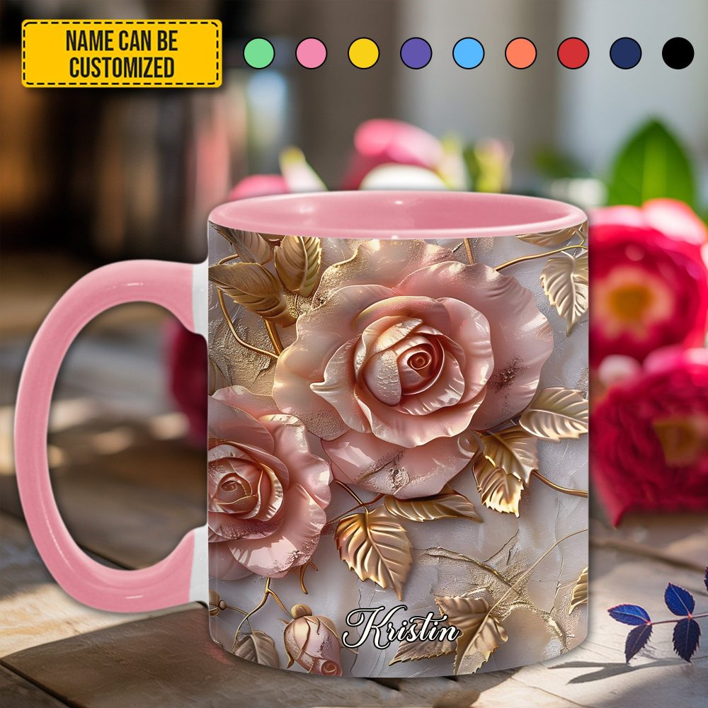 Beautiful Rose - Personalized Accent Mug - Image 5