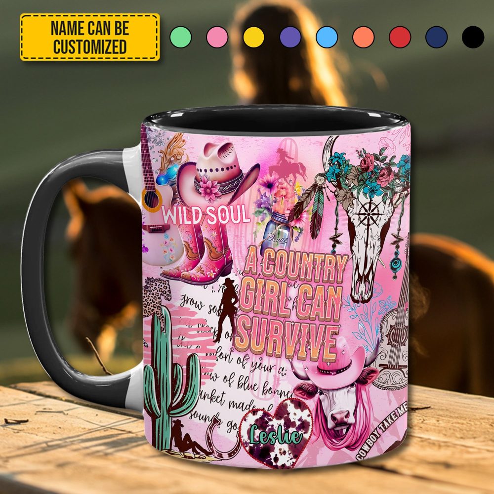 Country Girl - Personalized Accent Mug - Image 4