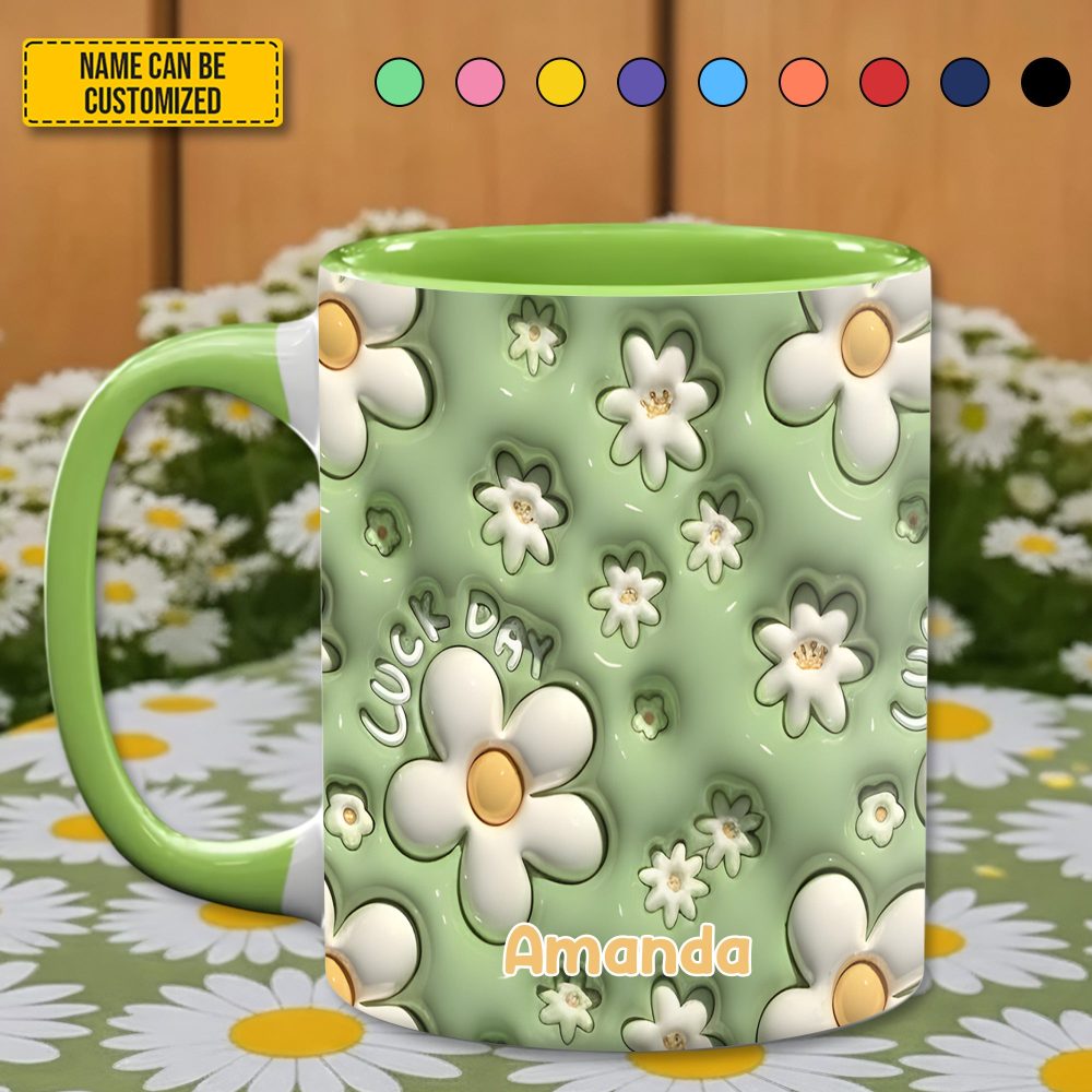 Daisy Flower - Personalized Flower Accent Mug - Image 3