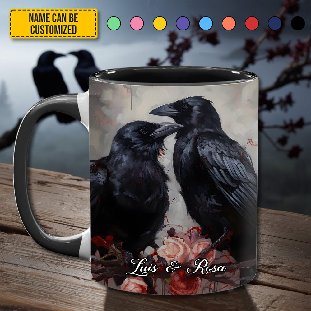 Raven Love – Personalized Couple Accent Mug - Image 3