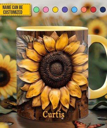 Sunflower Accent Mug - Personalized Accent Mug