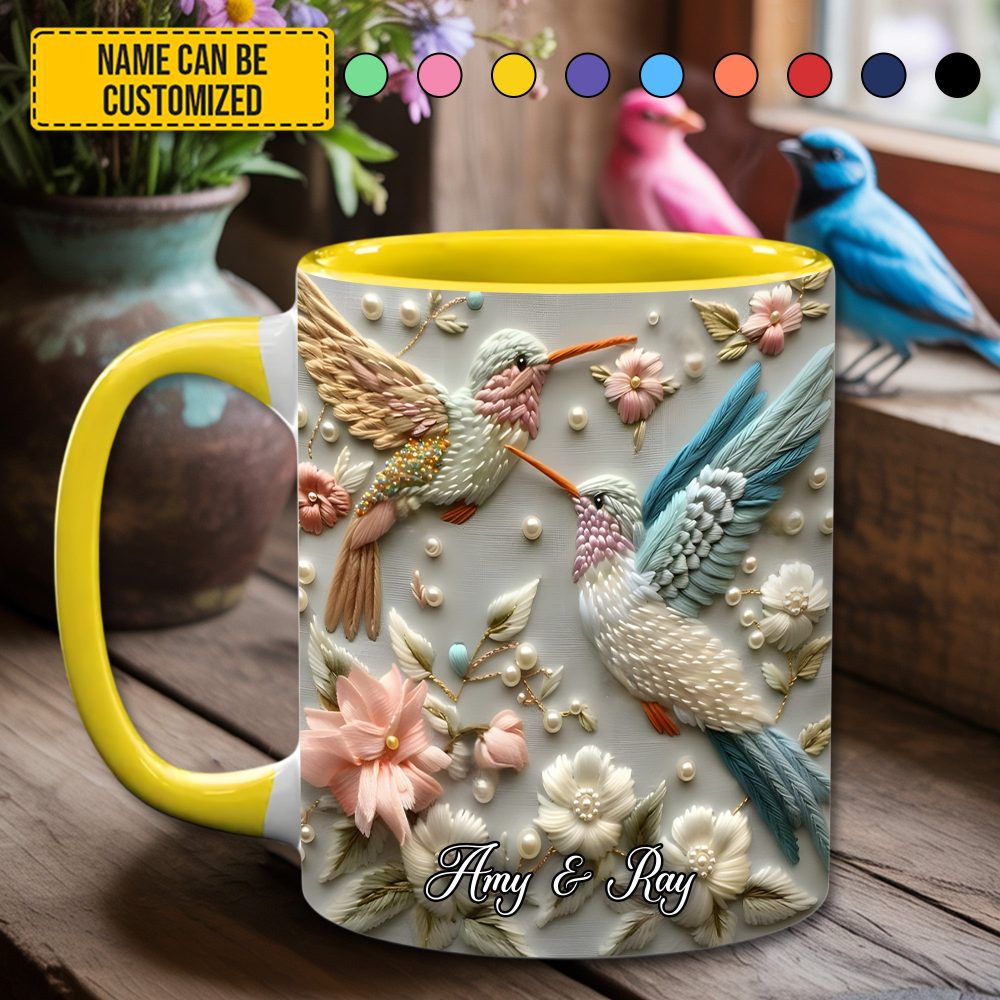 Couple Hummingbird - Personalized Accent Mug - Image 3