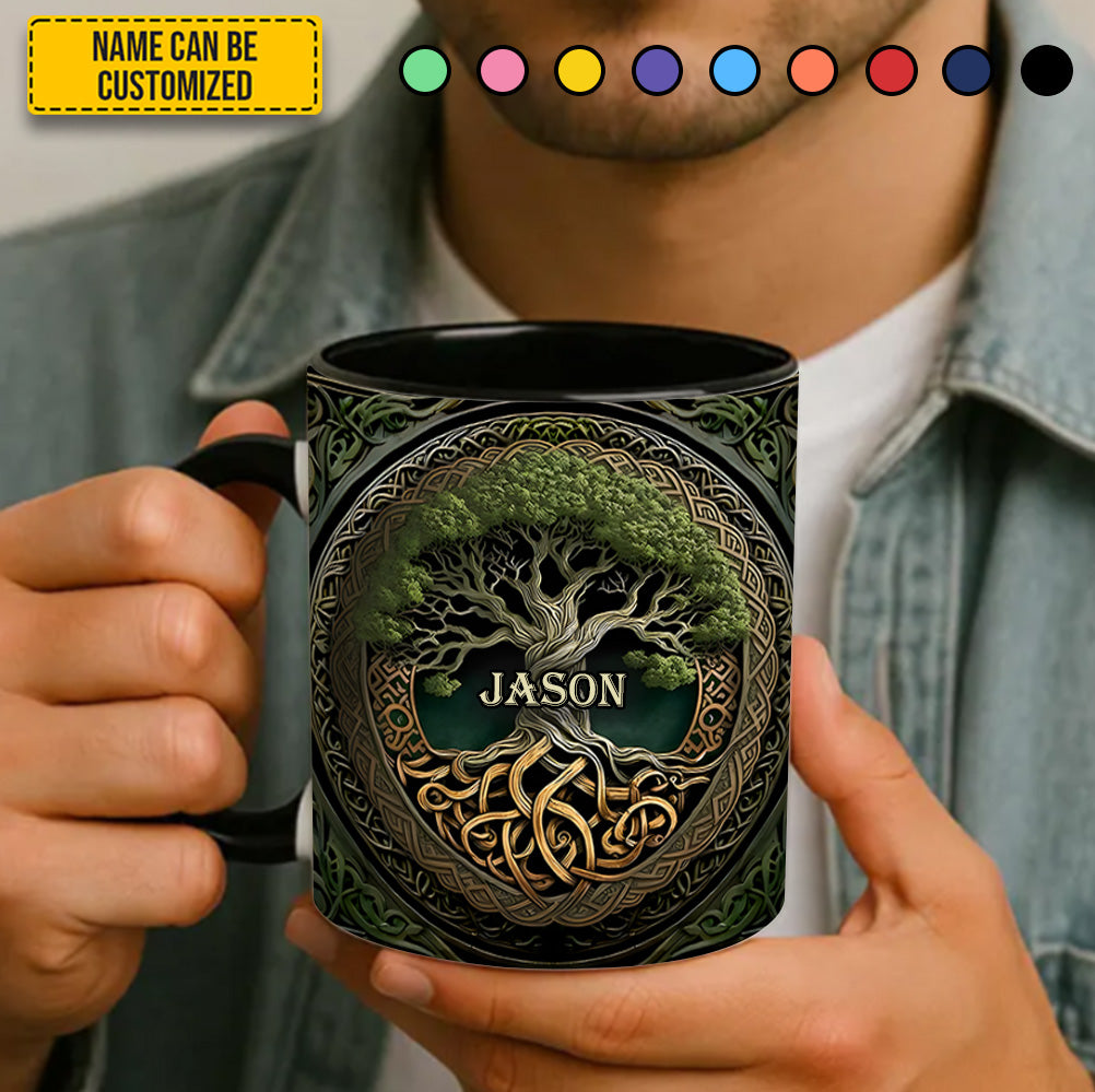 Personalized Celtic Tree Of Life Accent Mug - Image 4