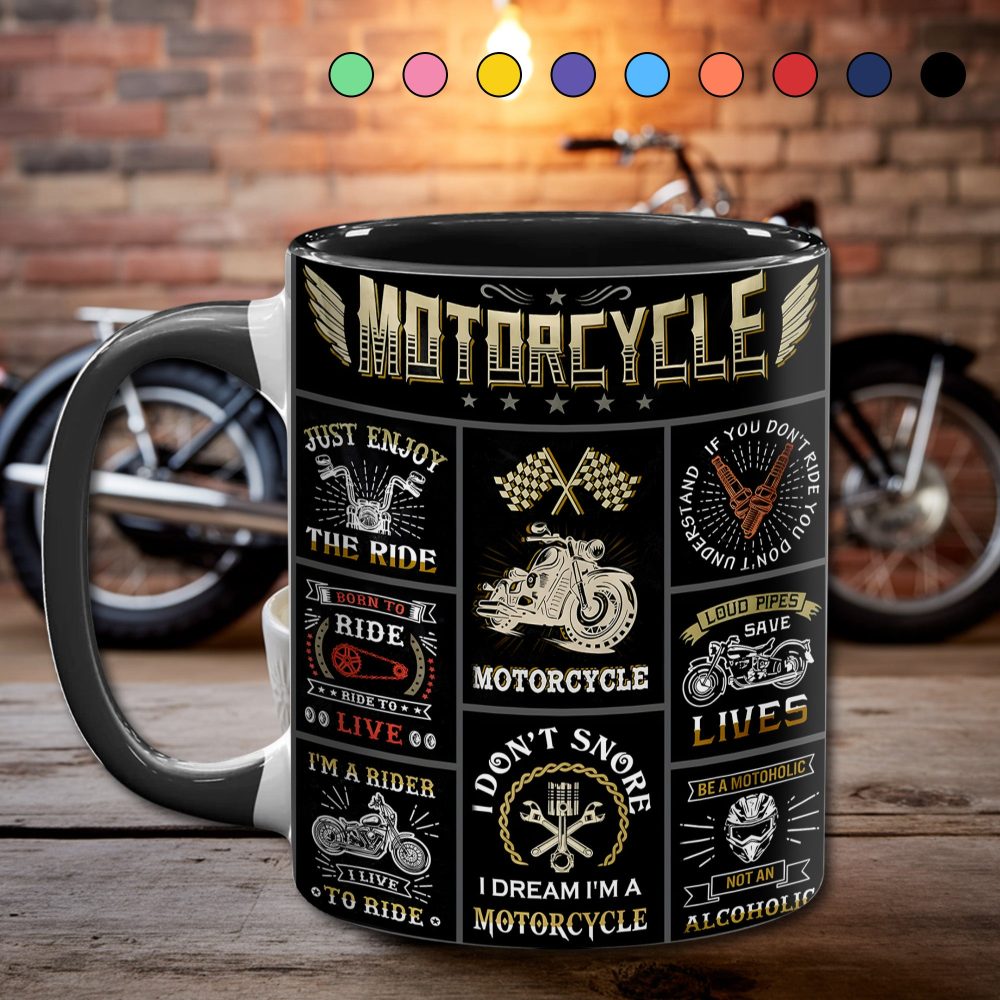 Vintage Motorcycle Collection Accent Mug - Image 2