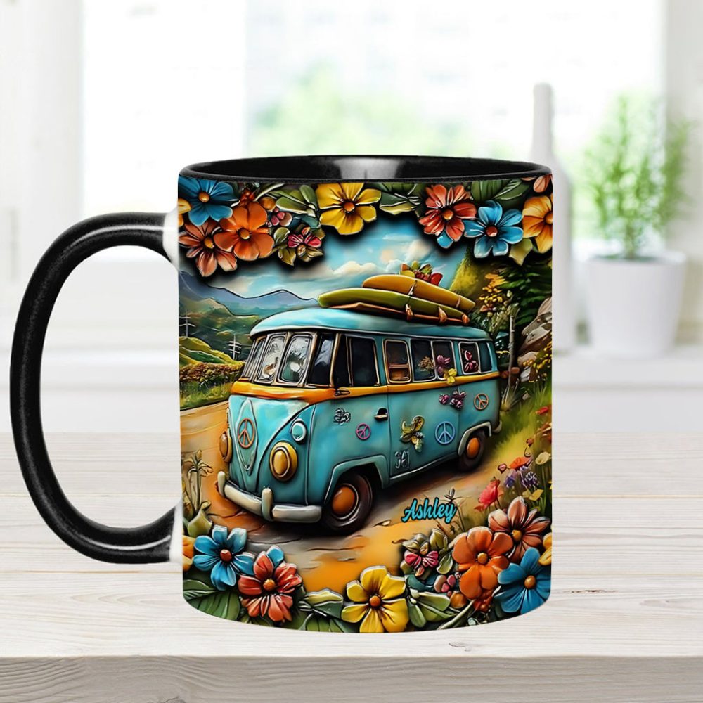 Hippie Van - Personalized Hippie Accent Mug - Image 12