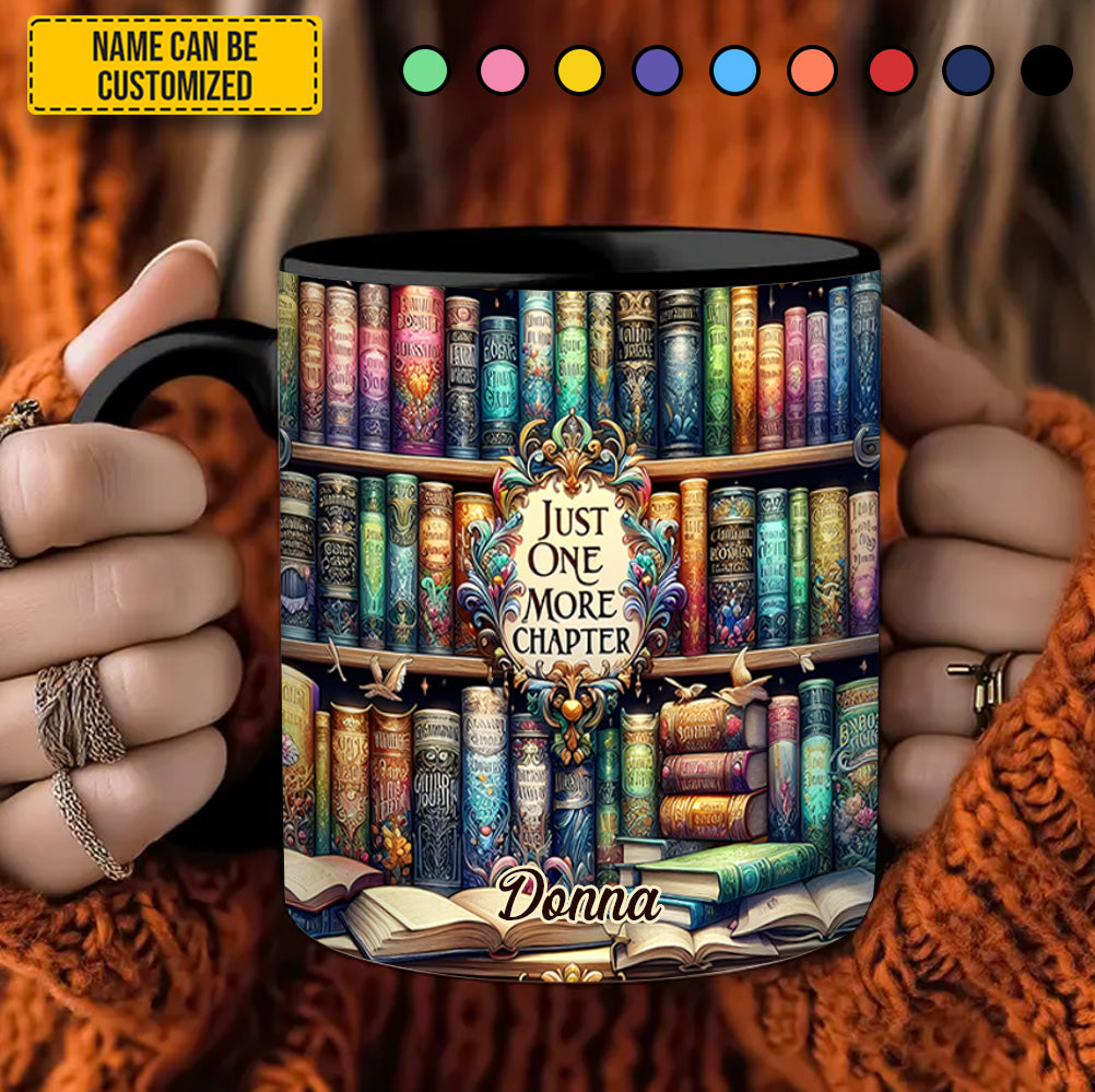 Just One More Chapter - Personalized Book Accent Mug - Image 3
