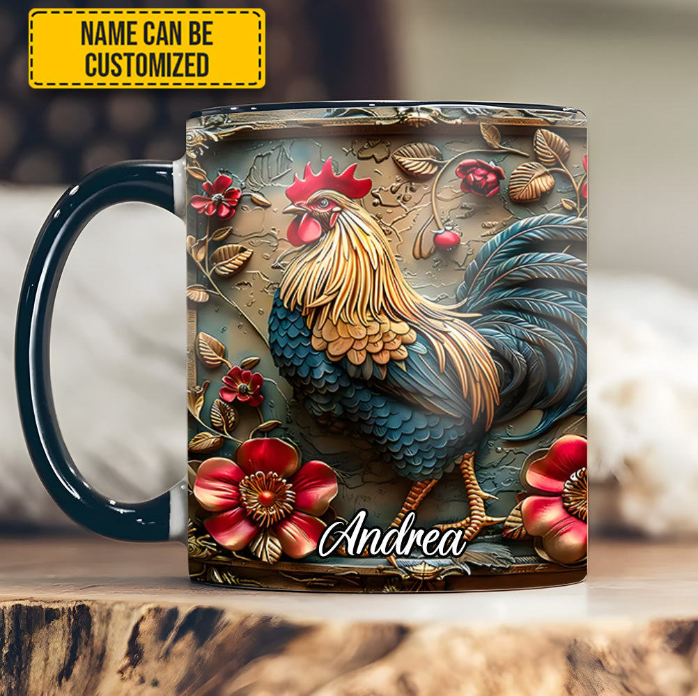 Vintage Rooster – Personalized Chicken Accent Mug - Image 5