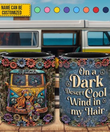 On A Dark Desert - Personalized Hippie Accent Mug